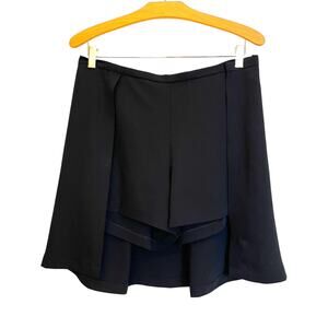 Clover Canyon Suiting Short Skort Layered Skirt A-Line Black Classic Preppy L
